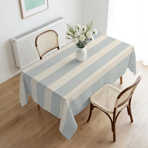 Savannan Rectangle Tablecloths, Minimalist Grey Stripes Waterproof