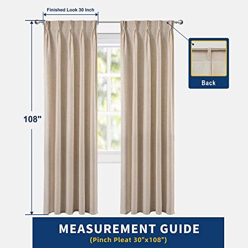 DriftAway Pinch Pleat Linen Textured Semi Sheer Solid Farmhouse and