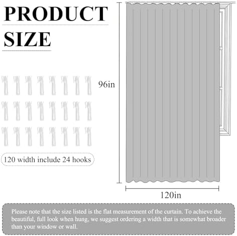 RYB HOME Total Blackout Curtain with 120 inches Wide for Bedroom