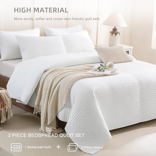 Lady Ann Oversized King Quilt 128x120, White Oversized King Bedspreads