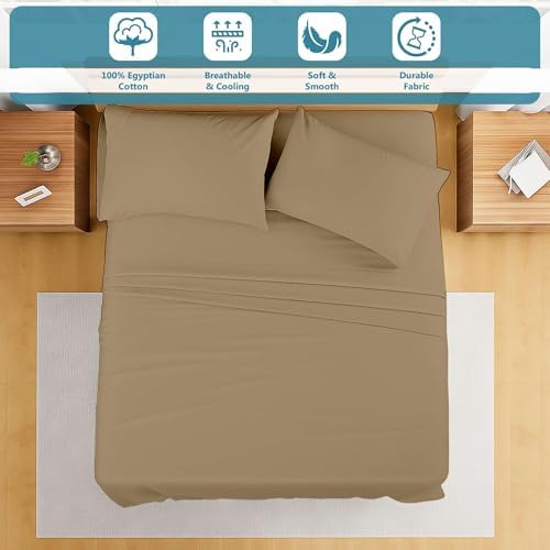 Ready To Rest 100% Egyptian Cotton Full Sheet Set - 4 Piece Sheets