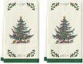 Artoid Mode Sage Green Tree Christmas Kitchen Towels Set of 2 18x26