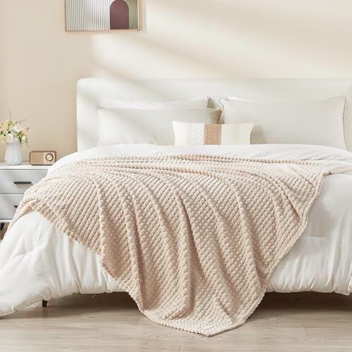 EMME Fleece Blanket, 3D Jacquard Throw Blanket for Couch and Bed, Soft