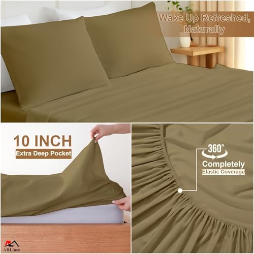 ARlinen 4 PC RV Bunk Sheet Set 48 x 75, Fits RV Mattress 10-Inch Deep