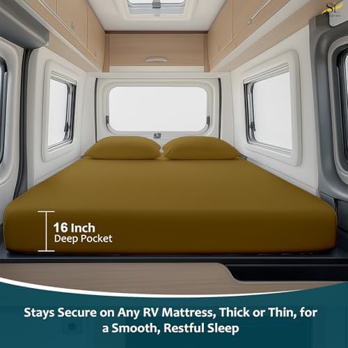 Shreem Linen Luxury 4 Piece Microfiber RV Sheet Set, Deep Pocket Fits