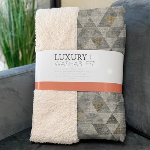 Addison Rugs ASB612 Taupe 50" x 70" Oversized Sherpa Throw Blanket