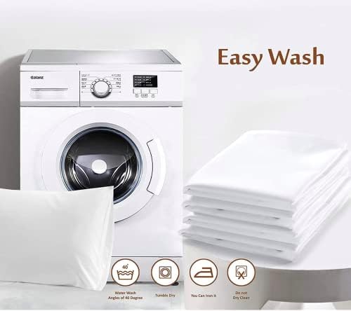 100% Cotton Percale Pillowcases, 4 Pack Pillow Cases, Soft &