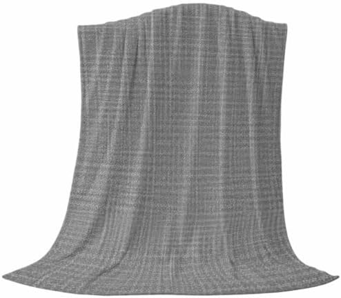 Slate Gray Fleece Throw Blanket Rustic Minimalist Solid Color Woven