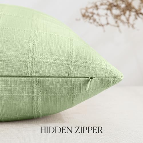 NOVILYS Sage Green Throw Pillow Covers 18x18 Set of 2, Soft Cotton