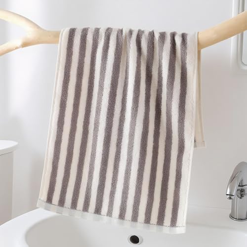 uxcell 100% Cotton Striped Soft Absorbent Jacquard Woven Hand Towels
