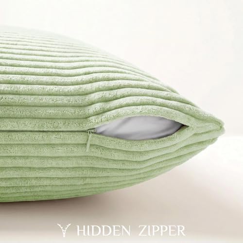 Softalker Throw Pillow Covers 18x18, Set of 2 Decorative Soft Corduroy