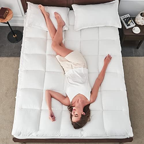 CYMULA Queen Mattress Topper for Back Pain - Extra Thick Cooling