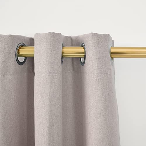 UPOPO Beige Curtains Linen Textured 84 inches Long Privacy Semi Sheer