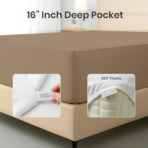 Kotton Culture 4 Pc Full Sheet Set - 100% Egyptian Cotton Premium