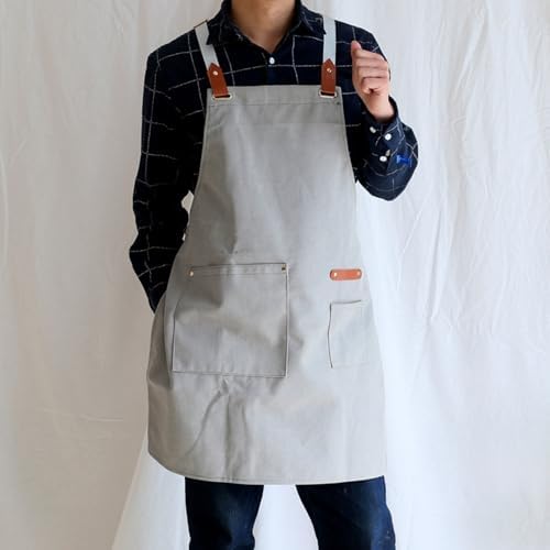 Canvas Aprons for Men Women with Pockets Adjustable Strap Chef Aprons