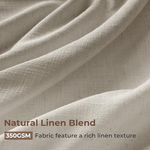 INOVADAY Memory Trained Pinch Pleated Thick Linen Curtains 108 Inches