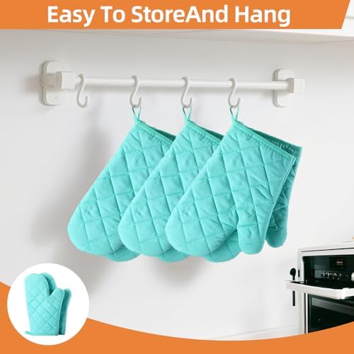 9 Pair Oven Mitts Set, 10.6 Inch Extra Long Heat Resistant Kitchen
