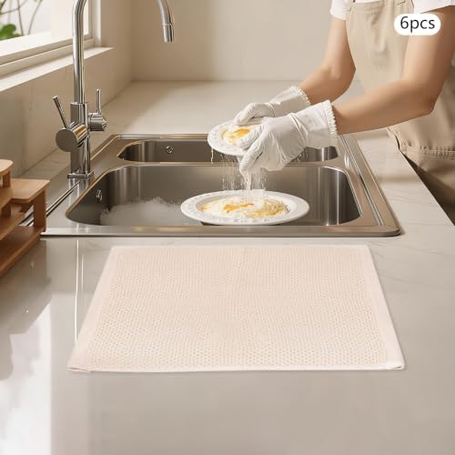 Cotton Waffle Weave Kitchen Dish Cloths, Soft Absorbent Towels