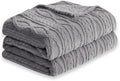 COOVA Grey Fleece Twin Blanket for Bed - Super Soft Cozy Plush Fuzzy