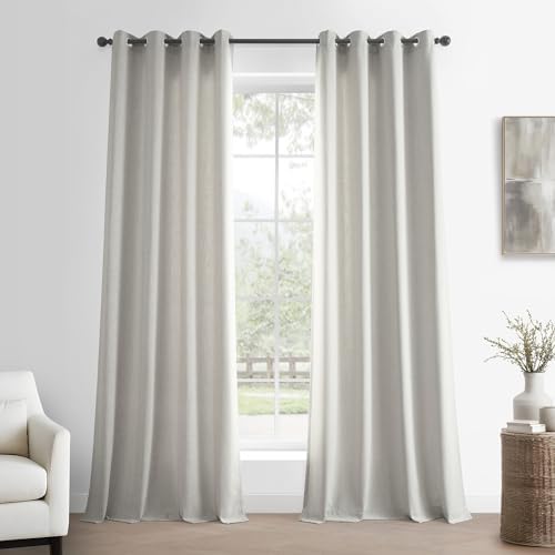 HPD Half Price Drapes Basic Faux Linen Curtains Grommet - 96 Inch Long