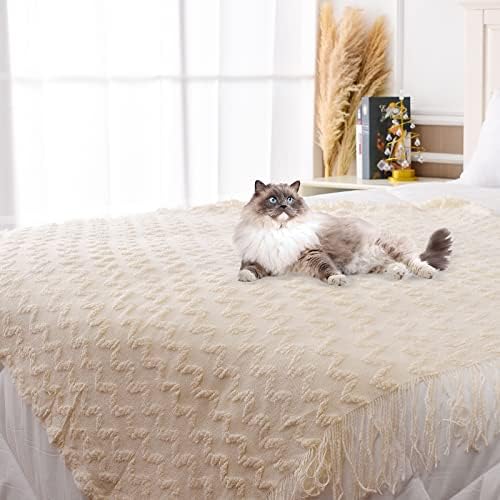 Knit Throw Blanket for Couch Farmhouse Lightweight Soft Cozy Throw