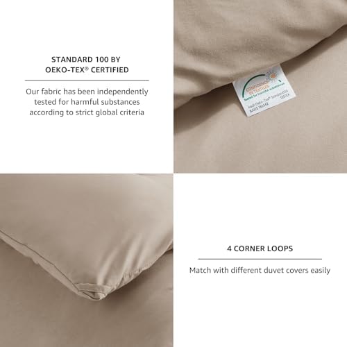 CozyLux Full Comforter Set, 3 Pieces Down Alternative Bedding, Khaki