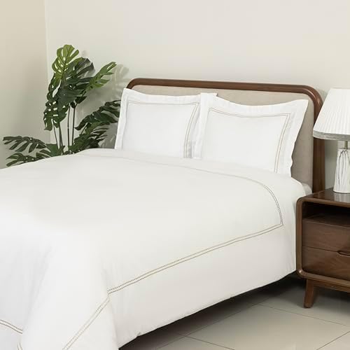 Dreamology White Duvet Cover Luxury Hotel-Quality 100% Cotton Sateen