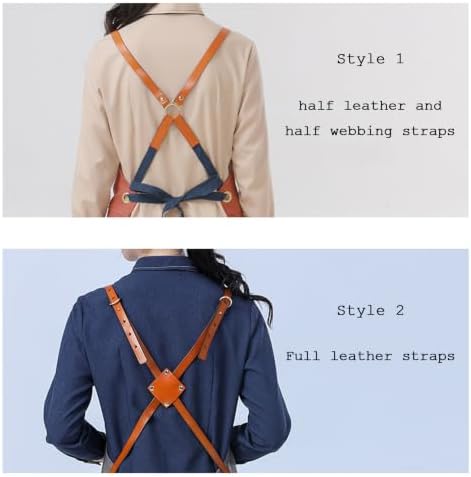 Twill Cotton Canvas Chef Aprons for Women Men with Large Pockets