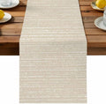 Neutral White Spot Table Runner for Dining Table Minimalist Modern