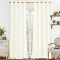LAMIT Ivory Linen Curtains 84 Inch Length for Living Room 2 Panels