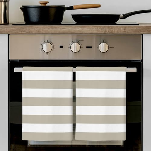 Kitchen Towels Set 3 Pack Classical Stripe Absorbent Dish Towels for
