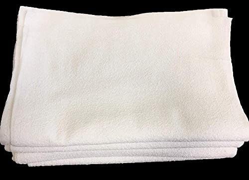 16x19 Terry Bar Mop Towel 24 Pack, White with Gold Stripes Kitchen