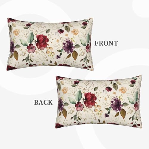 Rose Pillow Covers Vintage Gold Flowers Leaves Decorative Throw