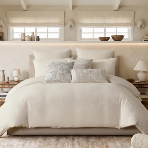 Levtex Home - Muslin Cream Duvet Set - Twin Duvet Cover (68x88in) and