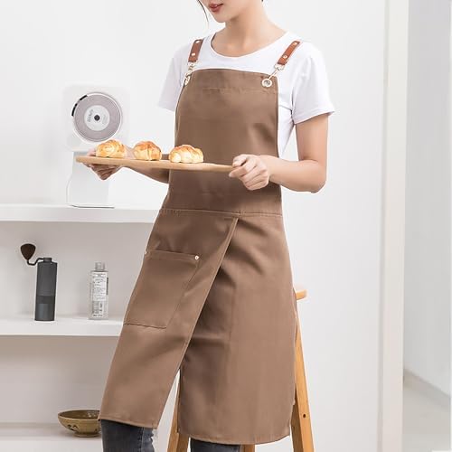 Kitchen Apron Adjustable Cotton Canvas Apron with Pockets for Kitchen