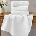 White Bathroom Hand Towels 4 Pack, 16" x 28", 100% Cotton, Ivory