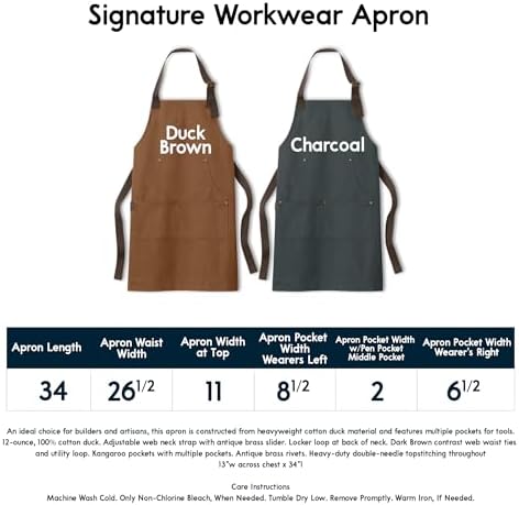 TEEAMORE Custom Workwear Apron with Pockets Logo Text Embroidered &