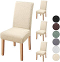 Fuloon Chair Covers for Dining Room 4 Pack, Solid Stretch Dining Chair