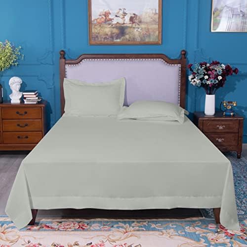 NTBAY King Microfiber Flat Sheet, 105 x 102, Light Grey