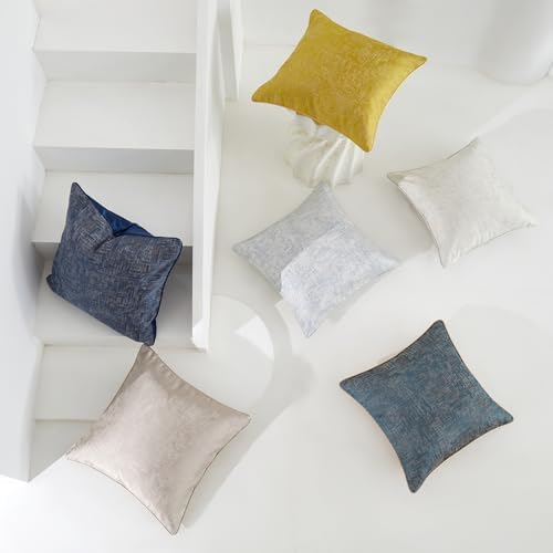 Ice Blue Throw Pillow Covers 18"x18" Square Pillow Covers, Set of 2
