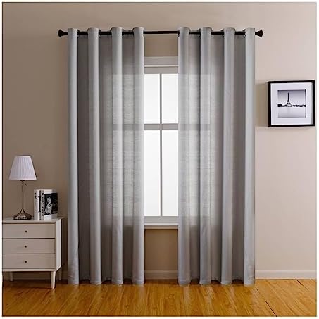 Panel Curtains 63 Inch Length, Grommet Voile Sheer Curtain Semi