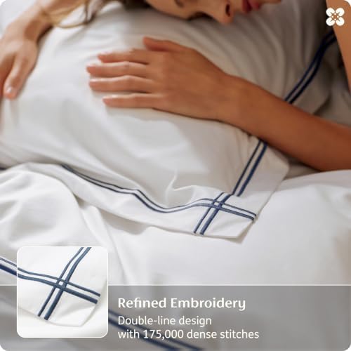 Bedsure PureWoven 100% Giza Egyptian Cotton Duvet Cover, Queen