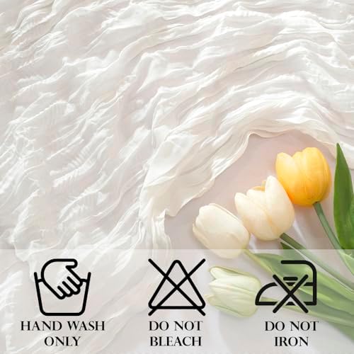 2 Pack Cheesecloth Table Runner, Fall Table Runner 120 Inch – Ivory