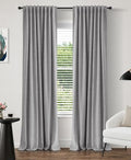 INOVADAY 100% Blackout Linen Curtains for Bedroom 50x120 Inches Grey