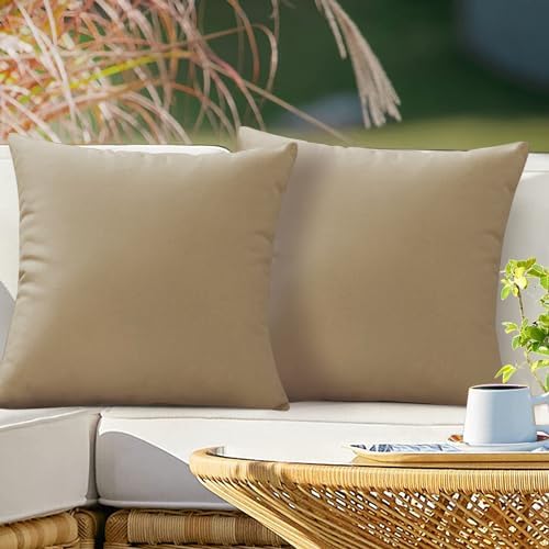 VAKADO Outdoor Waterproof Throw Pillow Covers 18X18 Set of 2