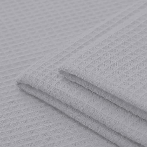 Encasa XO Cotton Waffle Kitchen Dish Towels Set of 4, Grey