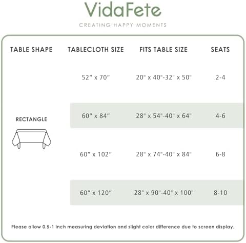 VidaFete Luxe Series 150GSM 60x120 Faux Linen Rectangle Tablecloth