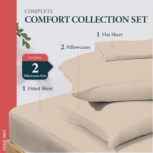 100% Egyptian Cotton Bedding Queen Size - Luxury High Thread Count