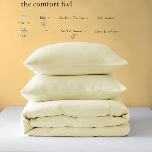 3 Sided Zipper Duvet Cover Set Microfiber 3PCS Cal King Size Ivory