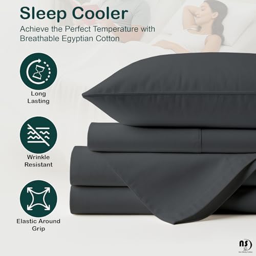 NON Sticky cotton 4 Piece Top Split King Sheets Sets for Adjustable